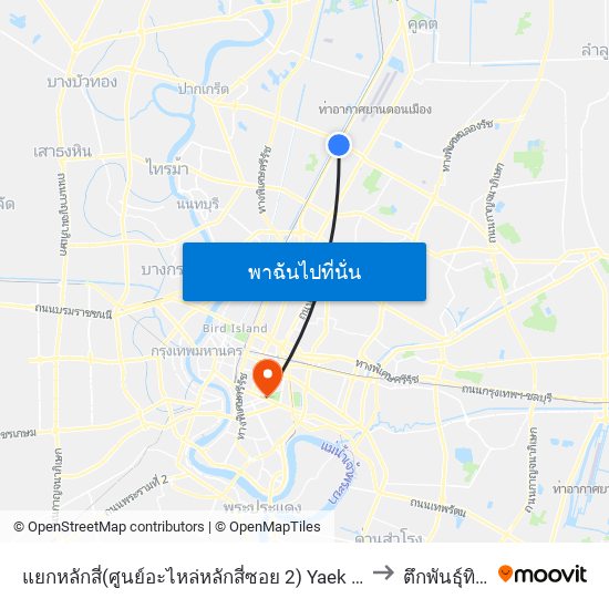 แยกหลักสี่(ศูนย์อะไหล่หลักสี่ซอย 2) Yaek Lak Si to ตึกพันธุ์ทิพย์ map