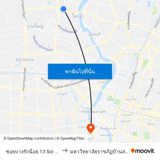 ซอยบางรักน้อย 13 Soi Bangraknoi 13 to มหาวิทยาลัยราชภัฏบ้านสมเด็จเจ้าพระยา map