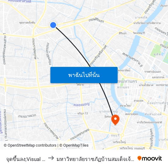 จุดขึ้นลง;Visual Stop to มหาวิทยาลัยราชภัฏบ้านสมเด็จเจ้าพระยา map