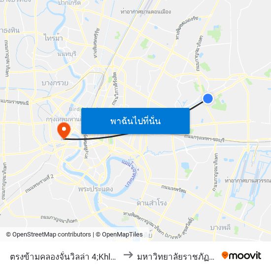 ตรงข้ามคลองจั่นวิลล่า 4;Khlong Chan Villa 4 (Opposite) to มหาวิทยาลัยราชภัฏบ้านสมเด็จเจ้าพระยา map