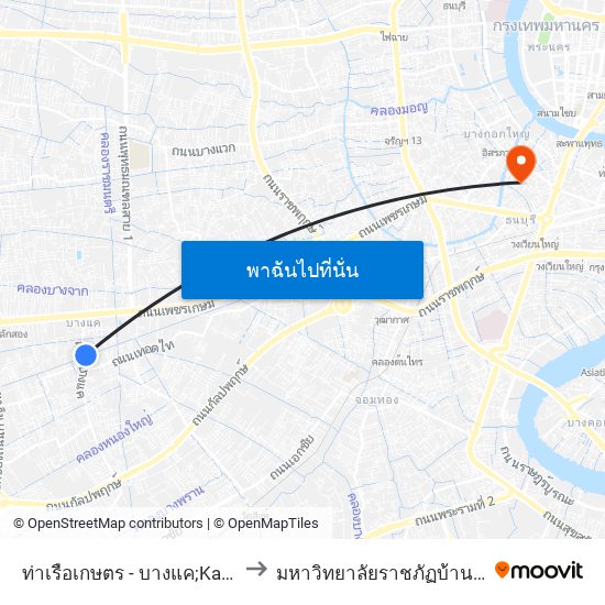 ท่าเรือเกษตร - บางแค;Kaset-Bangkae Pier to มหาวิทยาลัยราชภัฏบ้านสมเด็จเจ้าพระยา map