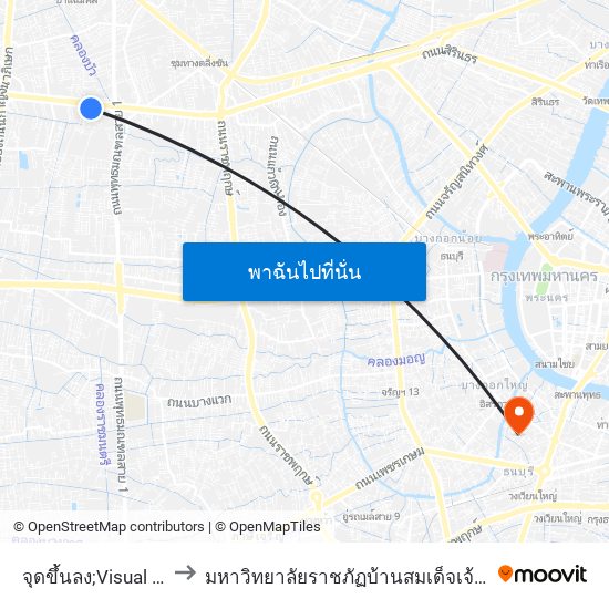 จุดขึ้นลง;Visual Stop to มหาวิทยาลัยราชภัฏบ้านสมเด็จเจ้าพระยา map