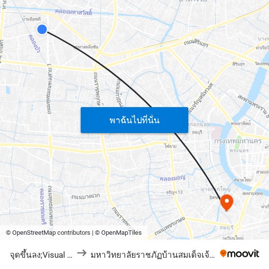 จุดขึ้นลง;Visual Stop to มหาวิทยาลัยราชภัฏบ้านสมเด็จเจ้าพระยา map