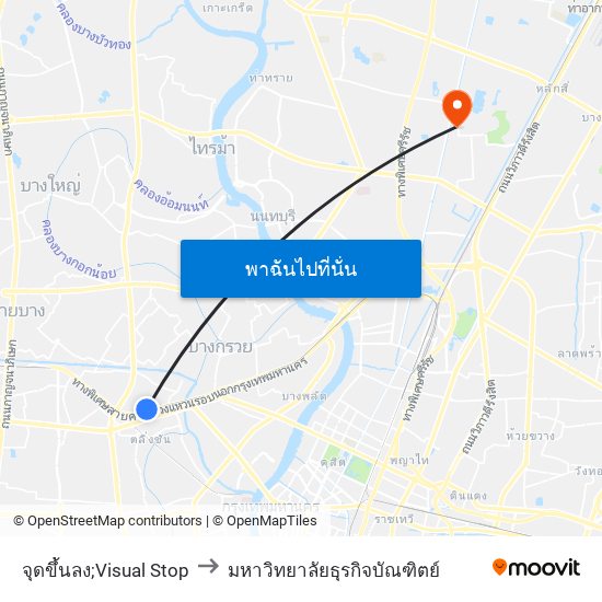 จุดขึ้นลง;Visual Stop to มหาวิทยาลัยธุรกิจบัณฑิตย์ map