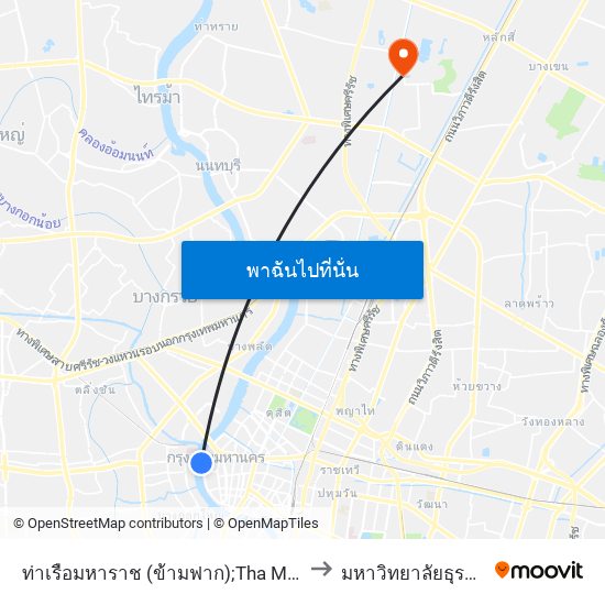 ท่าเรือมหาราช (ข้ามฟาก);Tha Maharaj Pier (Ferry) to มหาวิทยาลัยธุรกิจบัณฑิตย์ map