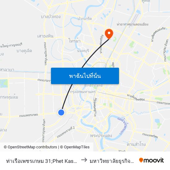 ท่าเรือเพชรเกษม 31;Phet Kasem 31 Pier to มหาวิทยาลัยธุรกิจบัณฑิตย์ map