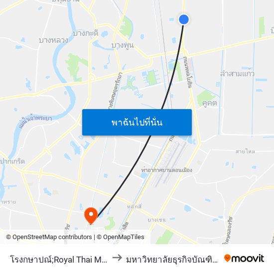 โรงกษาปณ์;Royal Thai Mint to มหาวิทยาลัยธุรกิจบัณฑิตย์ map