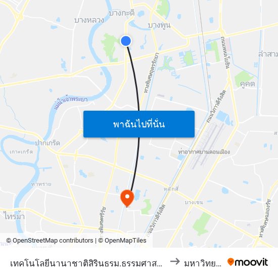 เทคโนโลยีนานาชาติสิรินธรม.ธรรมศาสตร์;Sirindhorn International Institute Of Technology. Thammasat. to มหาวิทยาลัยธุรกิจบัณฑิตย์ map