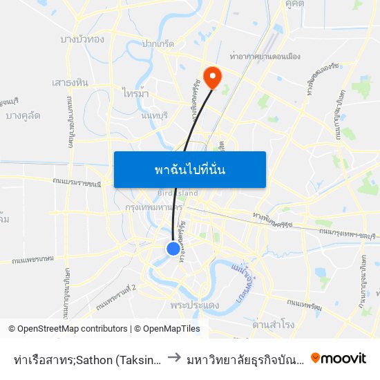 ท่าเรือสาทร;Sathon (Taksin) Pier to มหาวิทยาลัยธุรกิจบัณฑิตย์ map