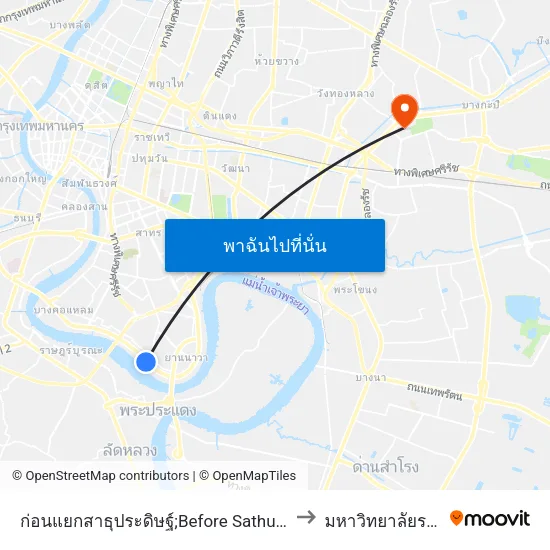 ก่อนแยกสาธุประดิษฐ์;Before Sathu Pradit Intersection to มหาวิทยาลัยรามคำแหง map