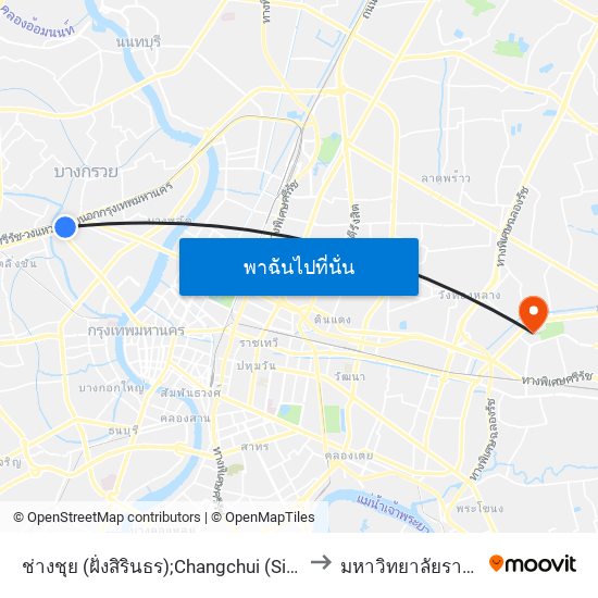 ช่างชุย (ฝั่งสิรินธร);Changchui (Sirindhorn Side) to มหาวิทยาลัยรามคำแหง map