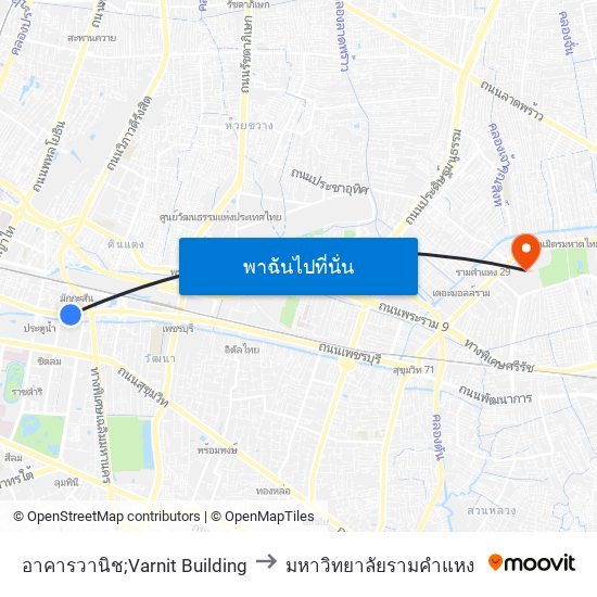 อาคารวานิช;Varnit Building to มหาวิทยาลัยรามคำแหง map