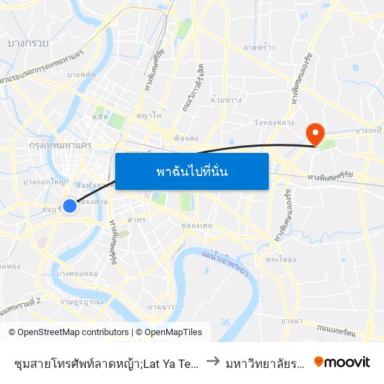 ชุมสายโทรศัพท์ลาดหญ้า;Lat Ya Telephone Exchange to มหาวิทยาลัยรามคำแหง map