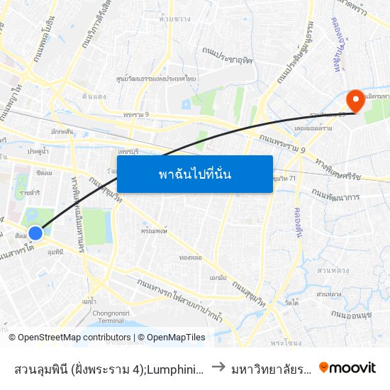 สวนลุมพินี (ฝั่งพระราม 4);Lumphini Park (Rama 4 Side) to มหาวิทยาลัยรามคำแหง map