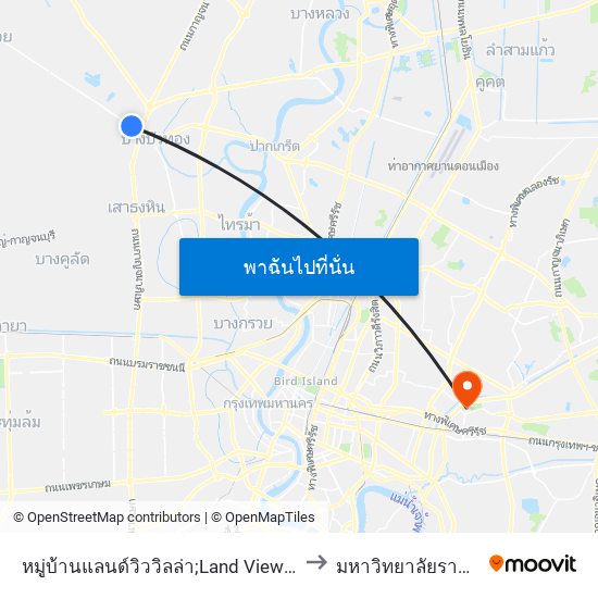 หมู่บ้านแลนด์วิววิลล่า;Land View Villa Village to มหาวิทยาลัยรามคำแหง map