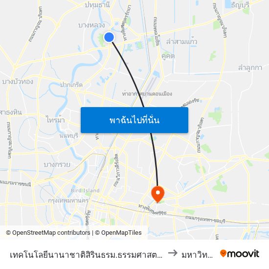 เทคโนโลยีนานาชาติสิรินธรม.ธรรมศาสตร์;Sirindhorn International Institute Of Technology. Thammasat. to มหาวิทยาลัยรามคำแหง map