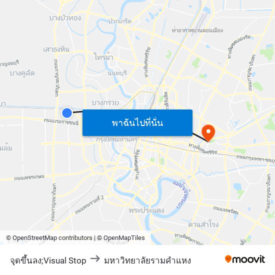 จุดขึ้นลง;Visual Stop to มหาวิทยาลัยรามคำแหง map