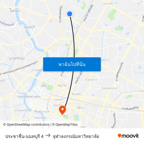 ประชาชื่น-นนทบุรี 4 to จุฬาลงกรณ์มหาวิทยาลัย map