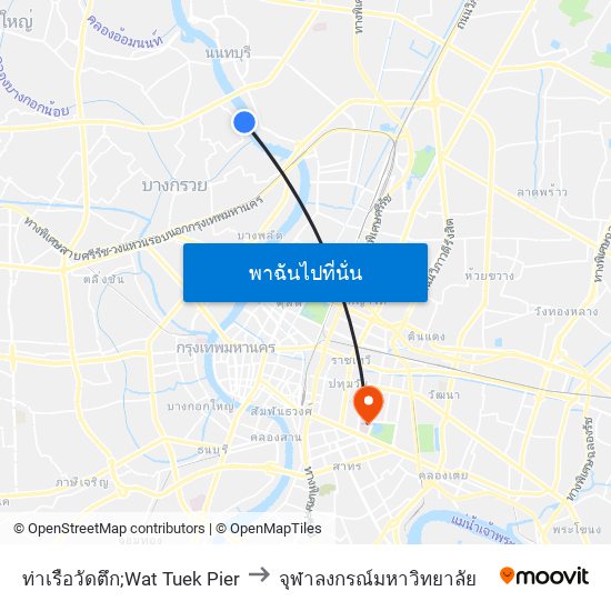 ท่าเรือวัดตึก;Wat Tuek Pier to จุฬาลงกรณ์มหาวิทยาลัย map