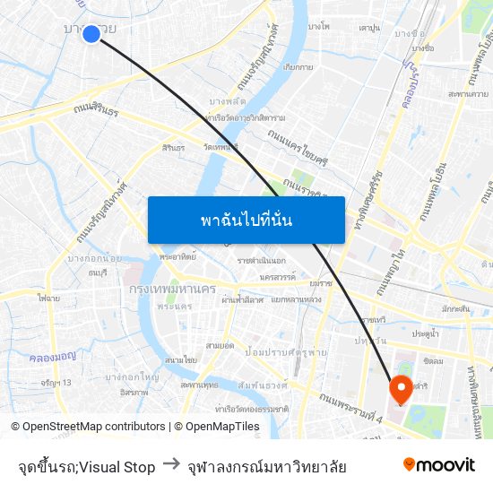 จุดขึ้นรถ;Visual Stop to จุฬาลงกรณ์มหาวิทยาลัย map