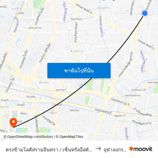 ตรงข้ามโลตัสรามอินทรา / เซ็นทรัลอีสต์วิลล์;Opposite Lotus's Ramintra / Central Eastville to จุฬาลงกรณ์มหาวิทยาลัย map