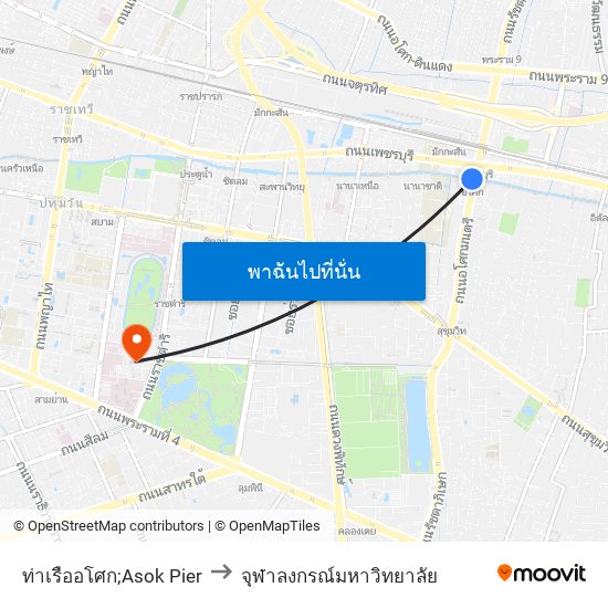 ท่าเรืออโศก;Asok Pier to จุฬาลงกรณ์มหาวิทยาลัย map