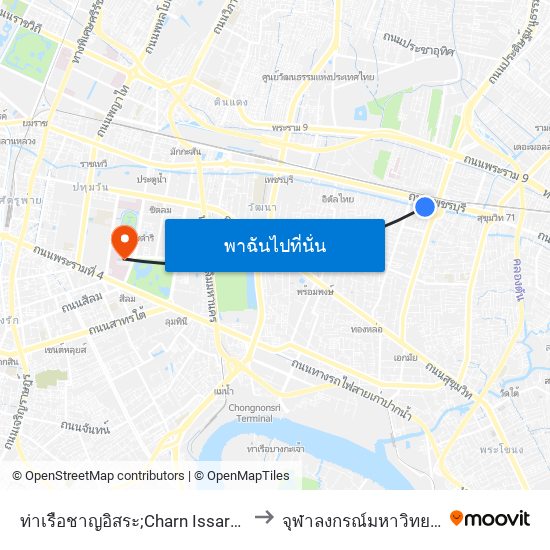 ท่าเรือชาญอิสระ;Charn Issara Pier to จุฬาลงกรณ์มหาวิทยาลัย map