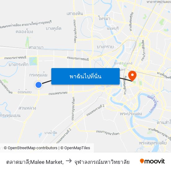 ตลาดมาลี;Malee Market, to จุฬาลงกรณ์มหาวิทยาลัย map