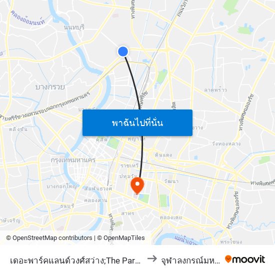 เดอะพาร์คแลนด์วงศ์สว่าง;The Parkland Wongsawang to จุฬาลงกรณ์มหาวิทยาลัย map