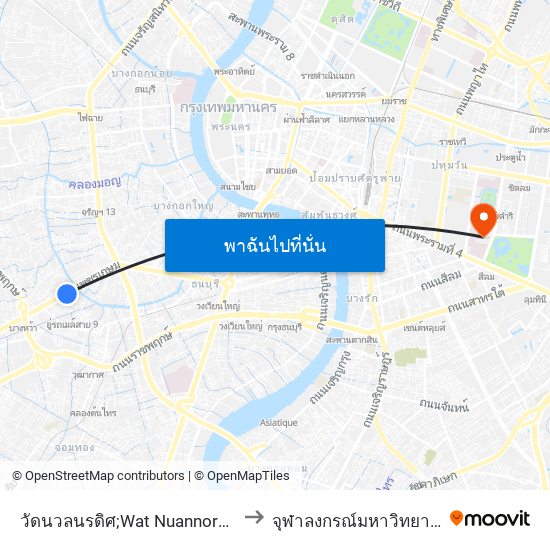 วัดนวลนรดิศ;Wat Nuannoradit to จุฬาลงกรณ์มหาวิทยาลัย map