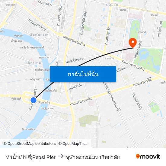 ท่าน้ำเป๊ปซี่;Pepsi Pier to จุฬาลงกรณ์มหาวิทยาลัย map