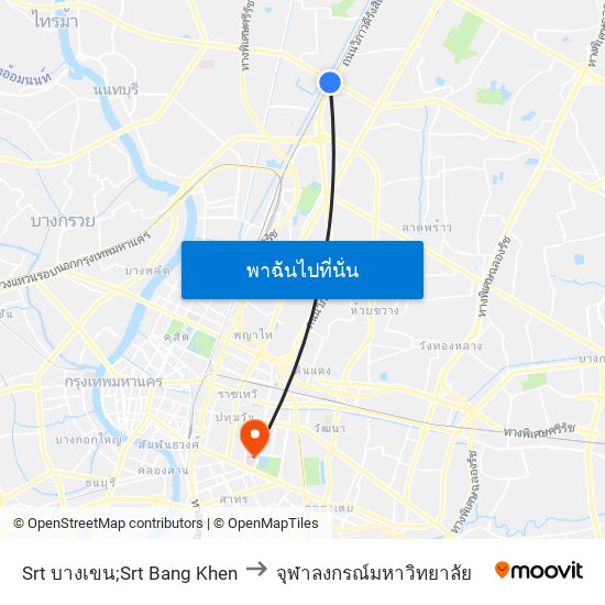 Srt บางเขน;Srt Bang Khen to จุฬาลงกรณ์มหาวิทยาลัย map