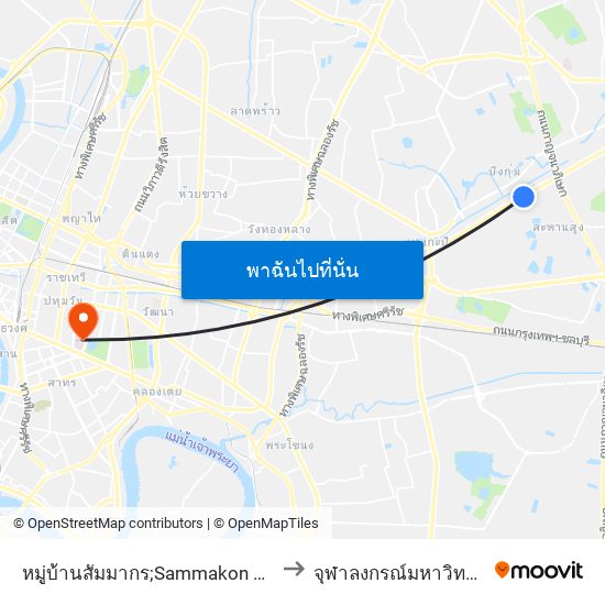 หมู่บ้านสัมมากร;Sammakon Village to จุฬาลงกรณ์มหาวิทยาลัย map