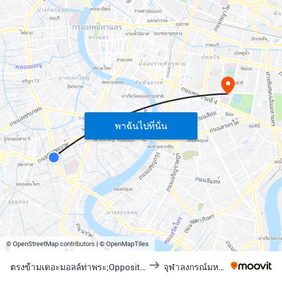 ตรงข้ามเดอะมอลล์ท่าพระ;Opposite the Mall Thapra to จุฬาลงกรณ์มหาวิทยาลัย map