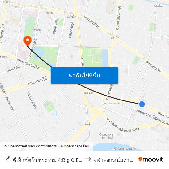 บิ๊กซีเอ็กซ์ตร้า พระราม 4;Big C Extra Rama 4 to จุฬาลงกรณ์มหาวิทยาลัย map