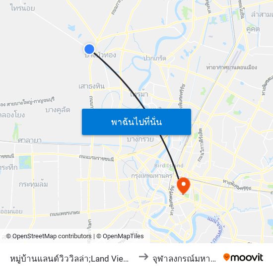 หมู่บ้านแลนด์วิววิลล่า;Land View Villa Village to จุฬาลงกรณ์มหาวิทยาลัย map