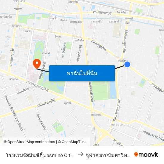 โรงแรมจัสมินซิตี้;Jasmine City Hotel to จุฬาลงกรณ์มหาวิทยาลัย map