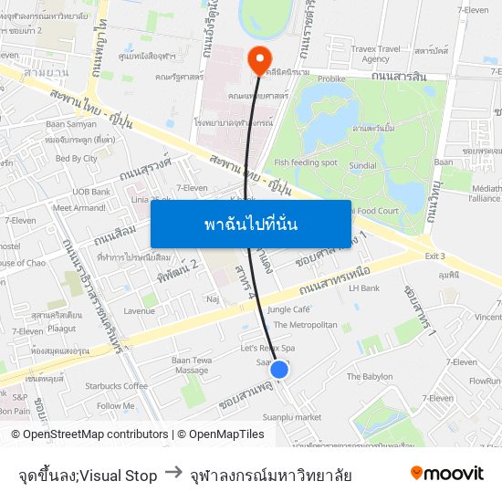 จุดขึ้นลง;Visual Stop to จุฬาลงกรณ์มหาวิทยาลัย map