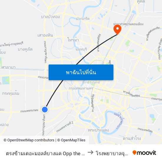 ตรงข้ามเดอะมอลล์บางแค Opp the Mall Bangkae to โรงพยาบาลจุฬาภรณ์ map