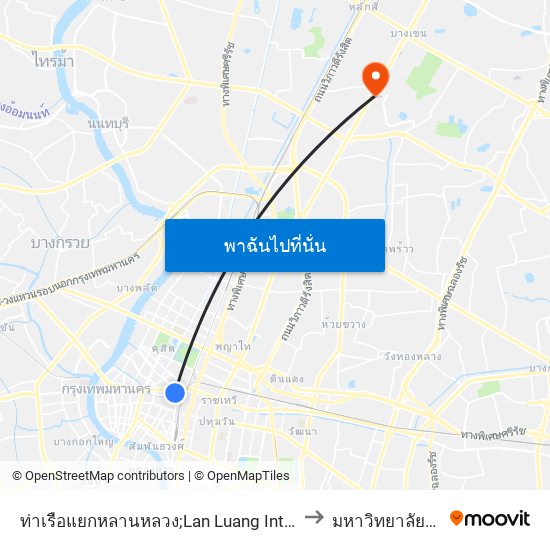 ท่าเรือแยกหลานหลวง;Lan Luang Intersection Pier to มหาวิทยาลัยศรีปทุม map