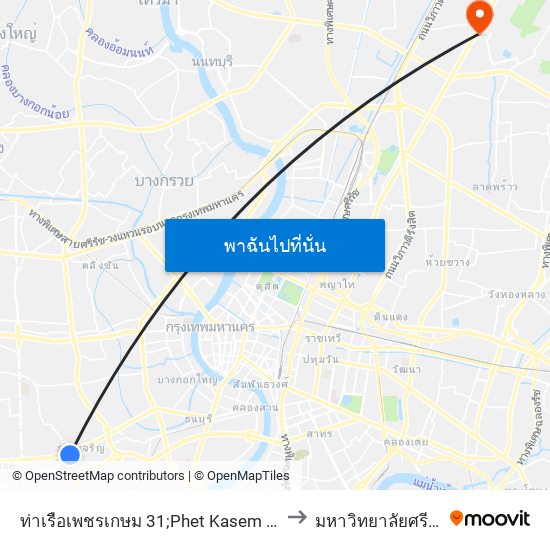 ท่าเรือเพชรเกษม 31;Phet Kasem 31 Pier to มหาวิทยาลัยศรีปทุม map