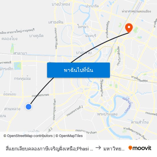 สี่แยกเลียบคลองภาษีเจริญฝั่งเหนือ;Phasi Charoen Canal Intersection (North) to มหาวิทยาลัยศรีปทุม map