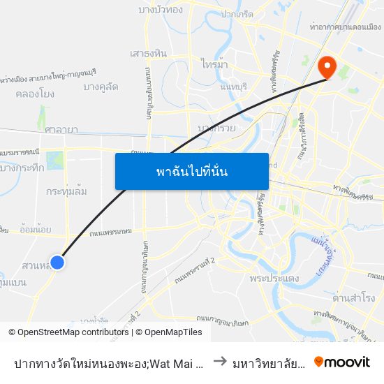 ปากทางวัดใหม่หนองพะอง;Wat Mai Nong Pha-Ong to มหาวิทยาลัยศรีปทุม map