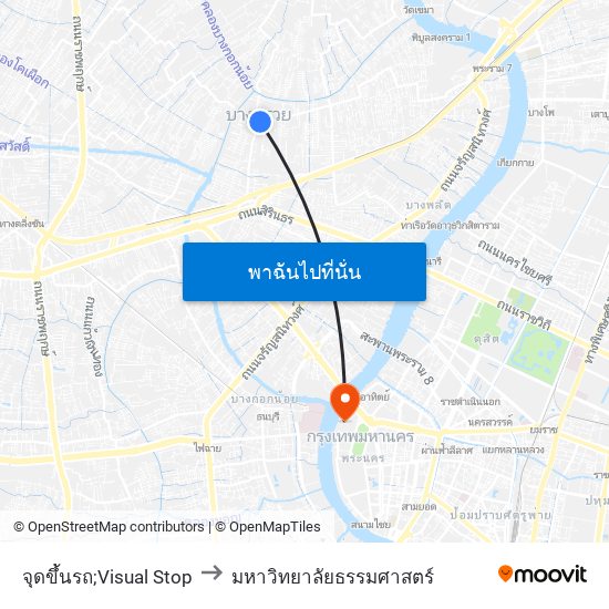 จุดขึ้นรถ;Visual Stop to มหาวิทยาลัยธรรมศาสตร์ map