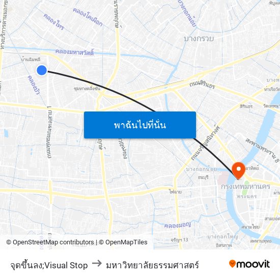 จุดขึ้นลง;Visual Stop to มหาวิทยาลัยธรรมศาสตร์ map