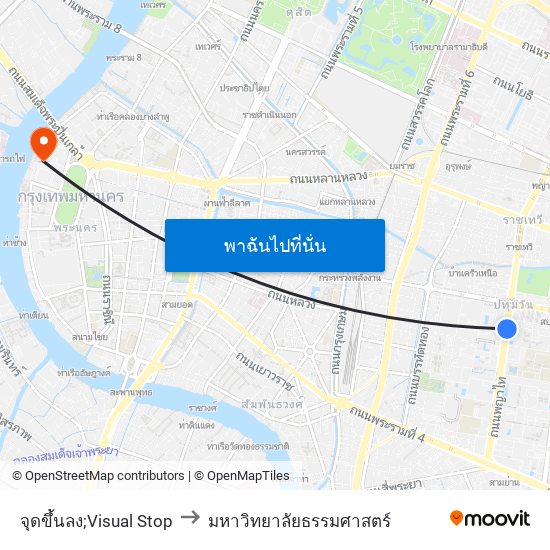 จุดขึ้นลง;Visual Stop to มหาวิทยาลัยธรรมศาสตร์ map