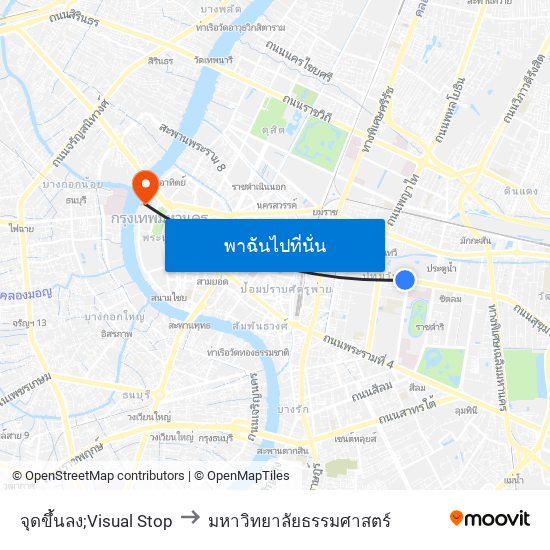 จุดขึ้นลง;Visual Stop to มหาวิทยาลัยธรรมศาสตร์ map