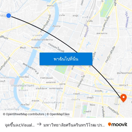 จุดขึ้นลง;Visual Stop to มหาวิทยาลัยศรีนครินทรวิโรฒ ประสานมิตร map