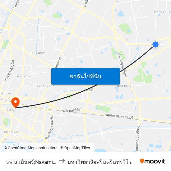 รพ.นวมินทร์;Navamin Hospital to มหาวิทยาลัยศรีนครินทรวิโรฒ ประสานมิตร map