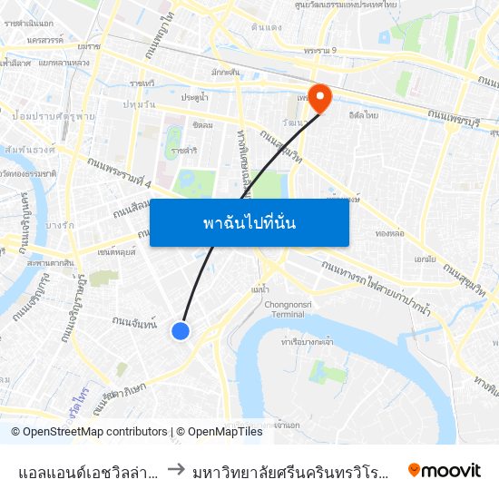 แอลแอนด์เอชวิลล่า;L&H Villa to มหาวิทยาลัยศรีนครินทรวิโรฒ ประสานมิตร map